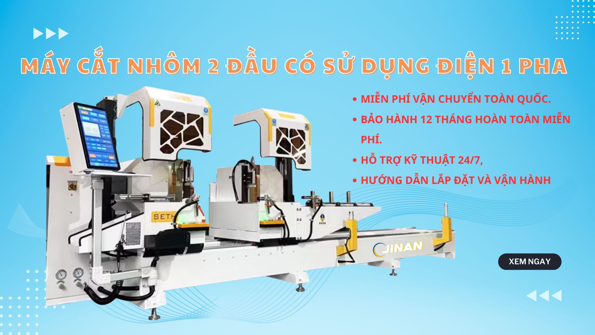 Máy cắt nhôm 2 đầu có sử dụng điện 1 pha