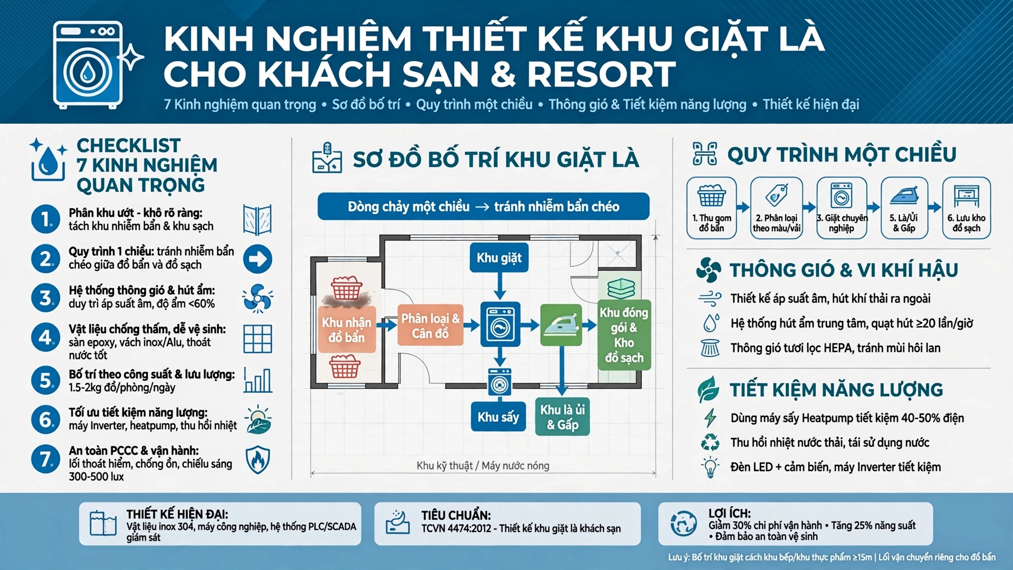Kinh Nghiệm Thiết Kế Khu Giặt Là Cho Khách Sạn Và Resort