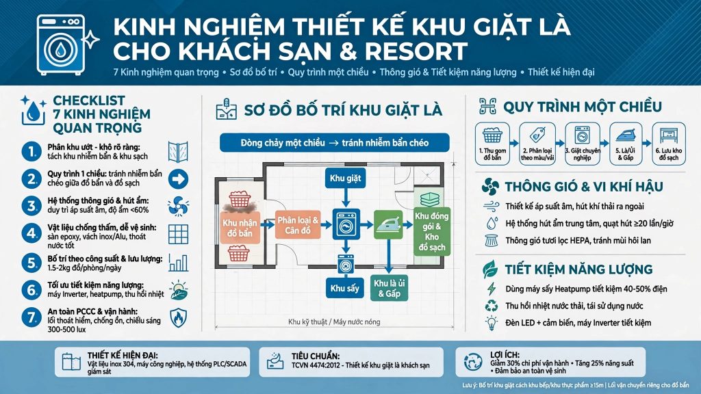 Kinh Nghiệm Thiết Kế Khu Giặt Là Cho Khách Sạn Và Resort